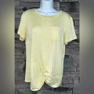 Alya yellow loose fit knot top light terry cloth